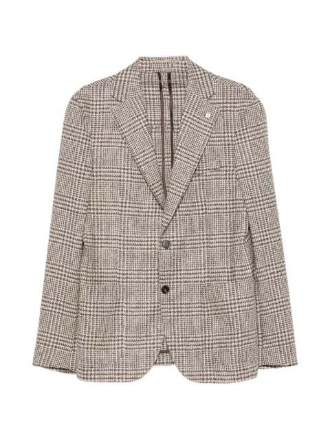 LUIGI BIANCHI MANTOVA Prince of Wales check blazer Neutrals 625402683