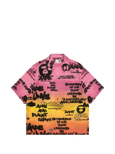 AAPE BY *A BATHING APE® print-detail short-sleeve shirt Pink AAPSRM8574XXQ