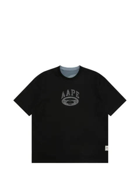 AAPE BY *A BATHING APE® Moonface logo-print T-shirt Black AAPTEM1851XXQ