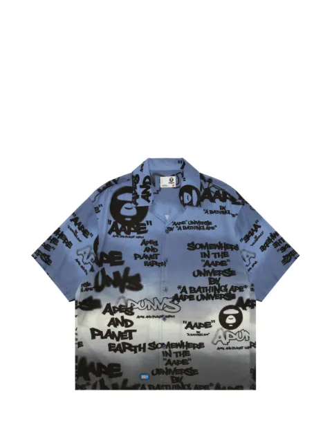 AAPE BY *A BATHING APE® AAPEUNVS graffiti-print shirt Grey AAPSRM8574XXQ