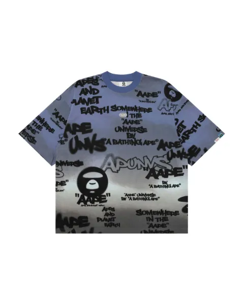 AAPE BY *A BATHING APE® graffiti-print T-shirt Blue AAPTEM1878XXQ