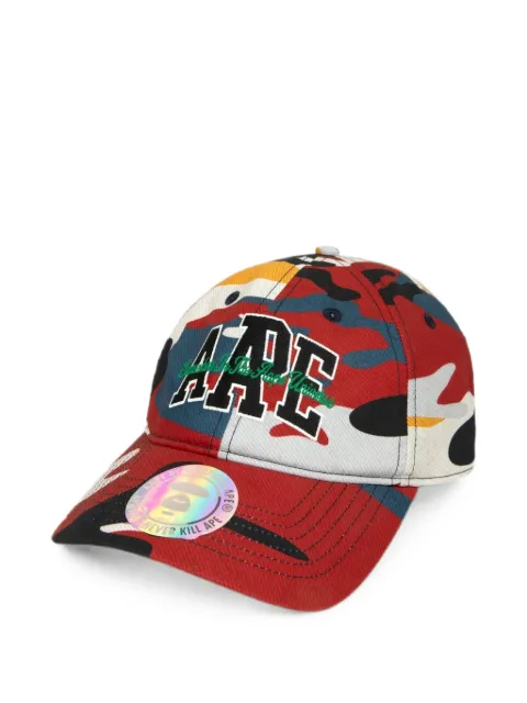 AAPE BY *A BATHING APE® camo-print logo-embroidered cap Red AAPCPM5385XXQ
