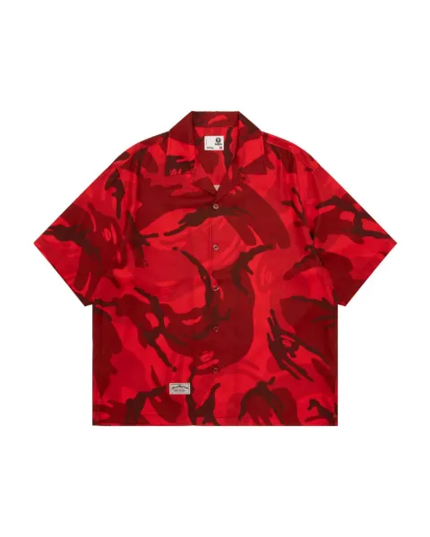 AAPE BY *A BATHING APE® camo-print short-sleeved shirt Red AAPSRM8581XXQ