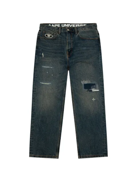 AAPE BY *A BATHING APE® AAPEUNVS distressed jeans Blue AAPPTMD643XXQ