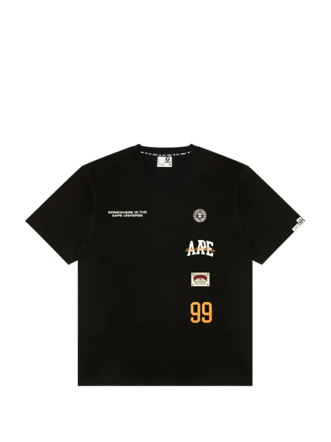 AAPE BY *A BATHING APE® logo-patch crew-neck T-shirt Black AAPTEM1850XXQ