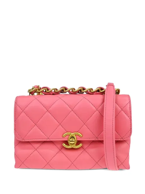 CHANEL Pre-Owned 2020s quilted mini shoulder bag Pink NQ10758