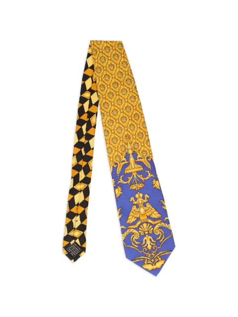 Versace Pre-Owned Baroque Medusa silk tie Yellow W2462620