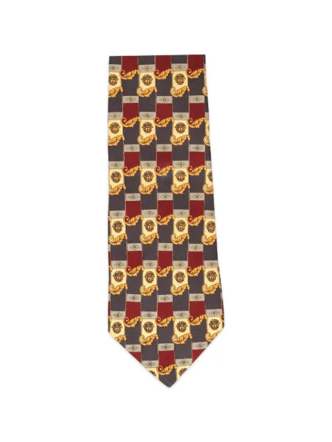 Versace Pre-Owned Medusa Head acanthus-leaf pattern tie Red W2462621