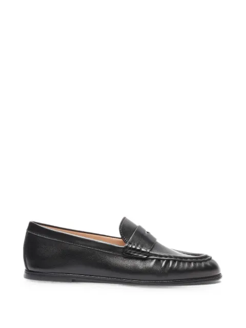 Stuart Weitzman Spencer ruched-detail leather loafers Black SO558DSNBLK
