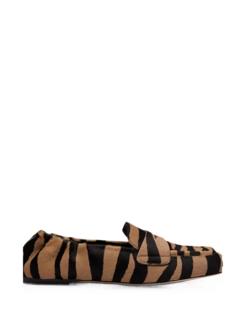 Stuart Weitzman Bryant zebra-print loafers Brown SO363ZEHZ5V