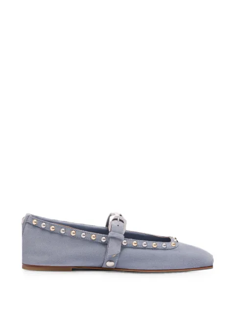 Stuart Weitzman Perry stud-embellished ballet flats Blue SO274UNIZ4I