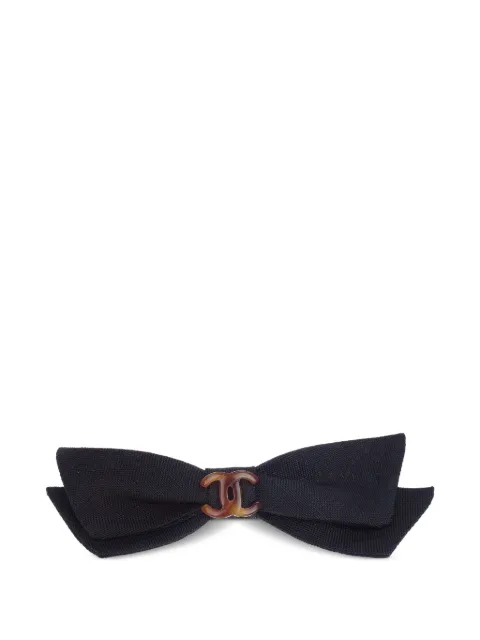 CHANEL Pre-Owned 1990-2000s Bow CC hair barrette Black 188109