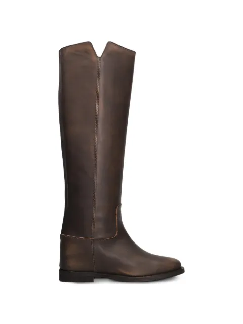 Via Roma 15 V-cut knee-high boots Brown 1586