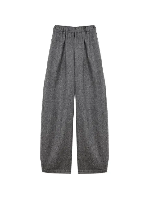 THELATEST Dora drawstring elasticated-waist trousers Grey TLWE3119W0234ABTP