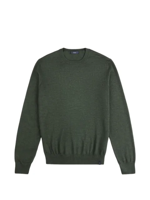 Fay crew-neck ribbed-trim sweater Green NMMC1532420CQT