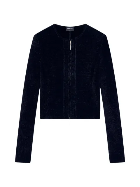 Giorgio Armani chenille-effect zip-up jacket Blue GW004104AF29054