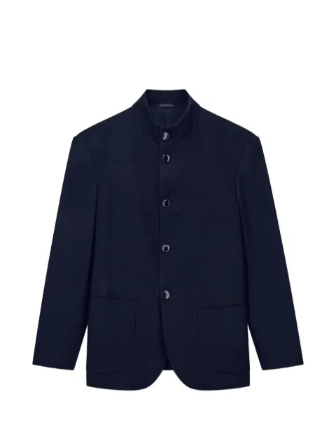 Giorgio Armani mandarin-collar wool blazer Blue GM004462TE13592UB109