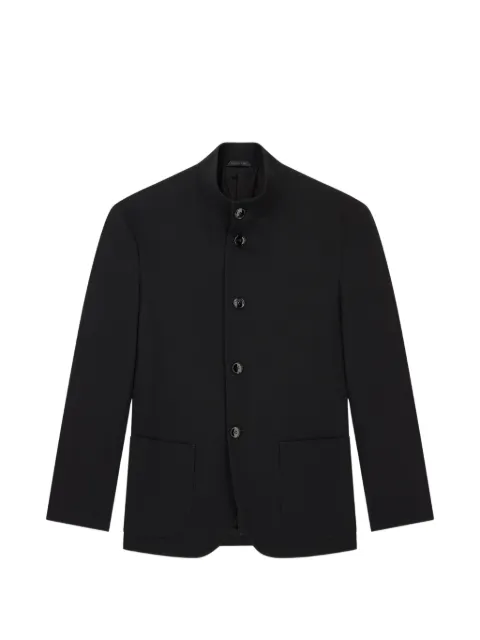 Giorgio Armani mandarin-collar virgin wool jacket Black GM004462TE10043