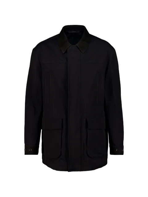 TOM FORD twill collar field jacket Black OJM031FMV042