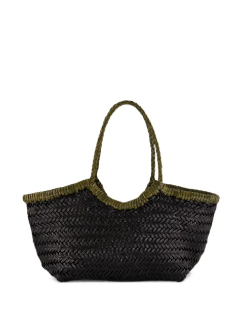DRAGON DIFFUSION small Nantucket bi-colour woven tote bag Black 8829BI