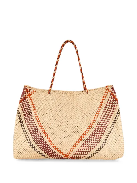 DRAGON DIFFUSION large Maori Sophie woven tote bag Neutrals 8703B