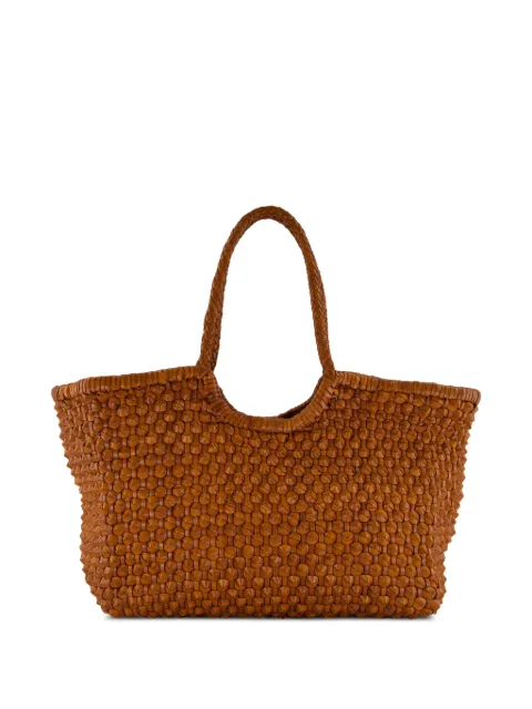 DRAGON DIFFUSION Nantucket Cactus woven leather tote bag Brown 8977