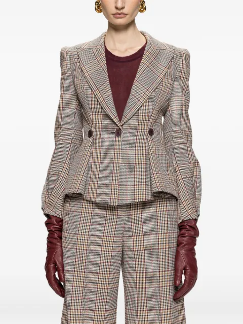 NISSA checked tailored blazer Neutrals S1379