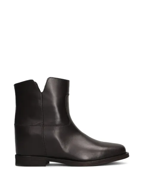 Via Roma 15 inside-wedge heel ankle boots Brown 1626