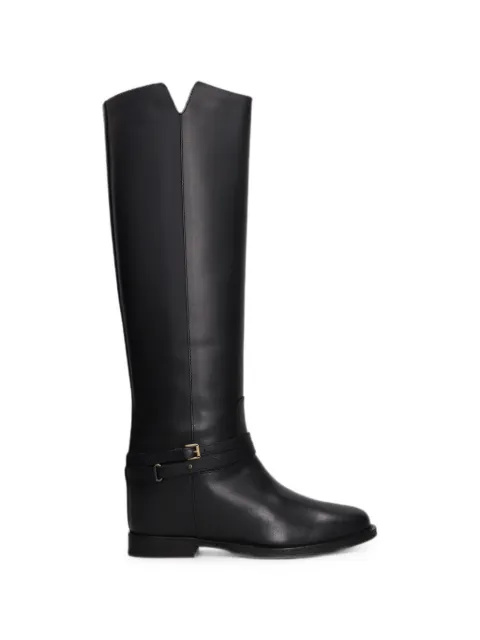 Via Roma 15 buckle-strap leather boots Black 4421