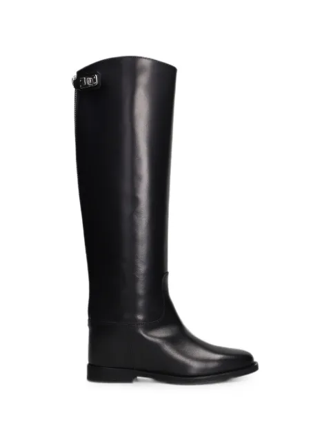 Via Roma 15 rear-zip-fastening knee-high boots Black 4772