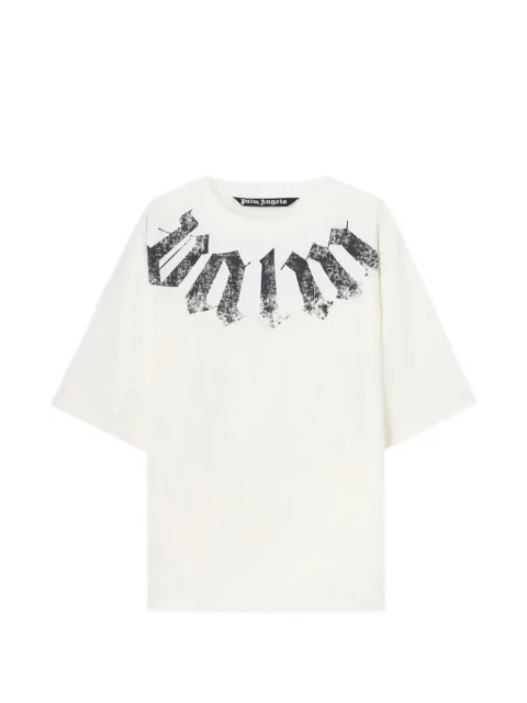 Palm Angels Big Neck Logo printed T-shirt White PAMAA003JR0010310