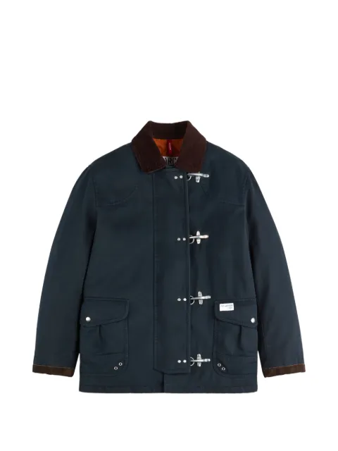 Fay 4 Ganci corduroy-collar lobster-claw-fastening coat Blue MAM1353148LYN2