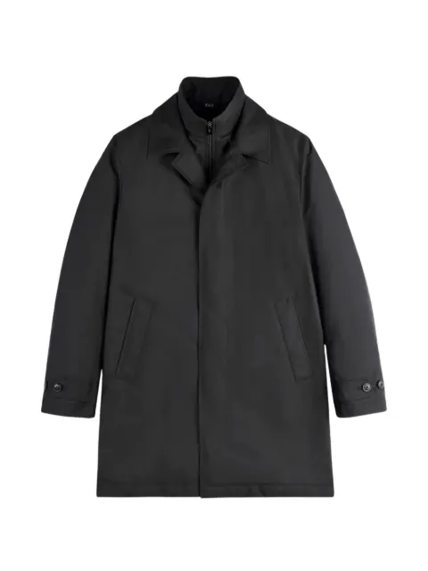 Fay Morning button-fastening layered-neck coat Black NAM62530160AX2