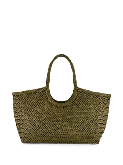 DRAGON DIFFUSION Nantucket woven leather tote bag Green 8822