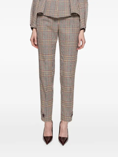 NISSA checked tailored tapered pants Neutrals P1379