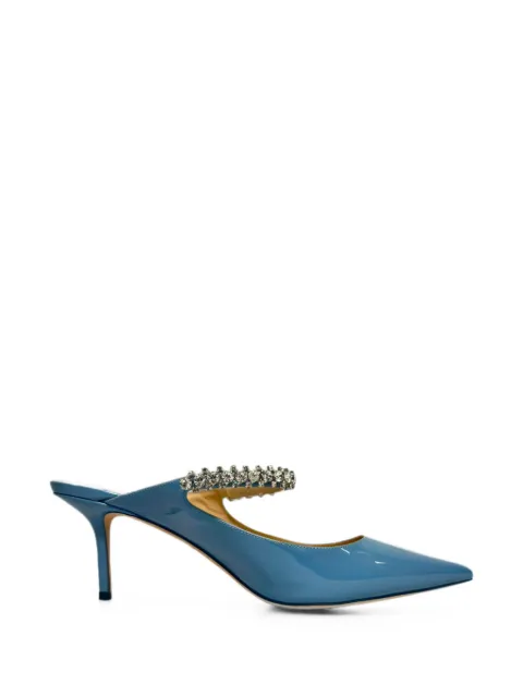 Jimmy Choo Pre-Owned 2010 bing crystal-strap mules Blue RFCPUGBSH760080W