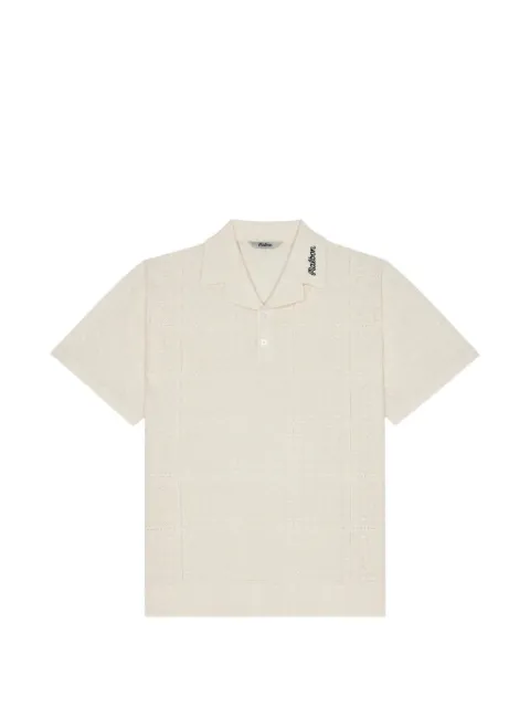 Malbon Golf Resort crochet-knit polo shirt Neutrals M10311