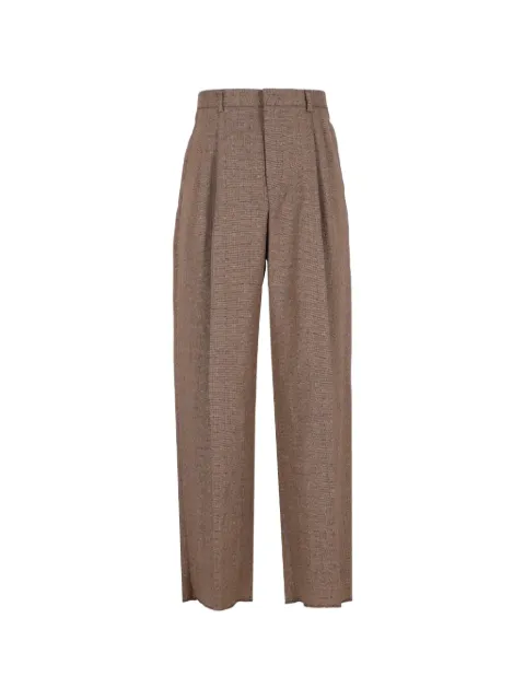 Emporio Armani herringbone trousers in virgin wool Brown EM007122TE23196