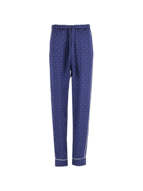 Forte Forte Le Club print satin-finish trousers Blue 15117