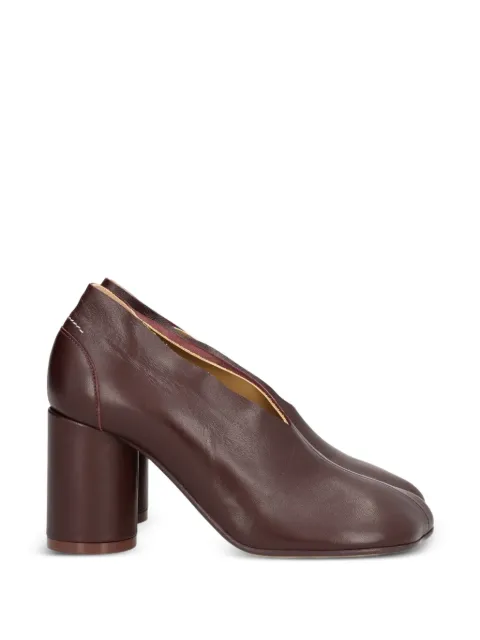 MM6 Maison Margiela block-heel leather pumps Brown S59WL0107