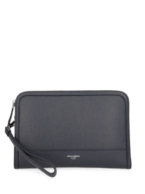 Dolce & Gabbana Atene clutch bag in calfskin Blue BM2528