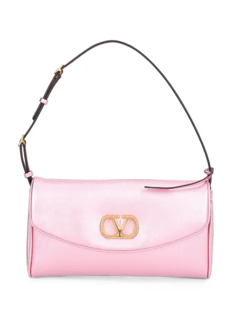 Valentino Garavani Devain small shoulder bag in laminated nappa leather Pink 9W2B0T31NVB