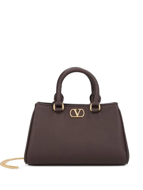 Valentino Garavani Vlogo signature mini bag in grainy calfskin Brown 9W2P0BA9SNP