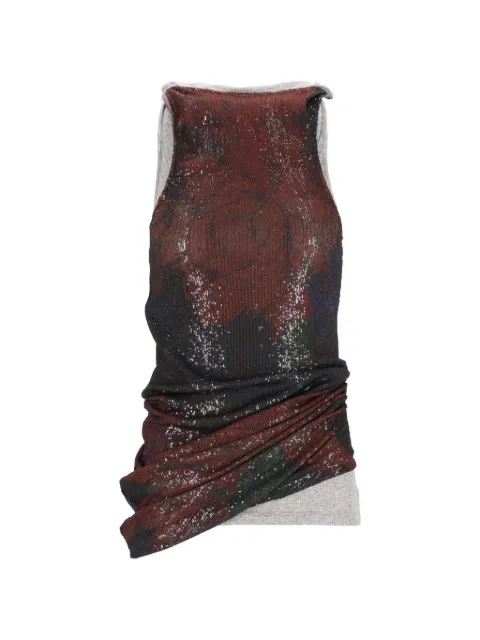 Maison Margiela printed draped top Grey S51NC0639