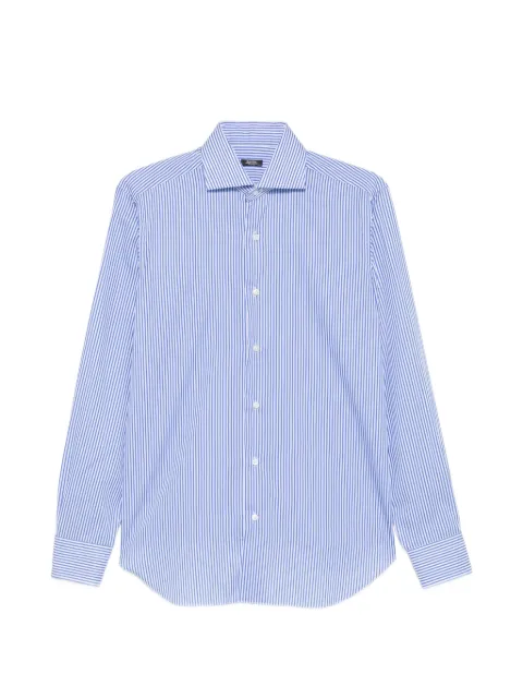 Barba vertical-stripe poplin shirt White I1U13P01