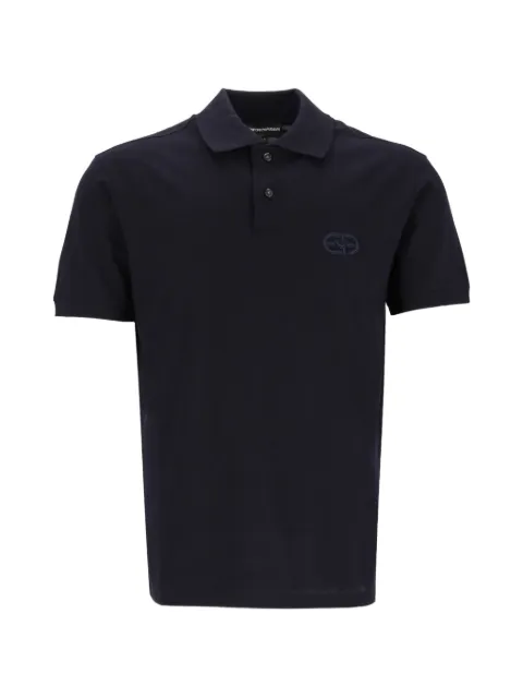 Emporio Armani jersey polo shirt with embossed EA logo embroidery Blue EM004579