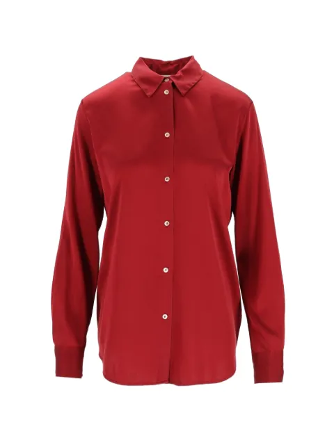Forte Forte satin-finish classic-collar shirt Red 15071