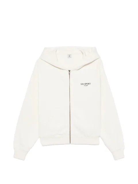 Sporty & Rich logo-print zip-up hoodie Neutrals ST094711304WH37