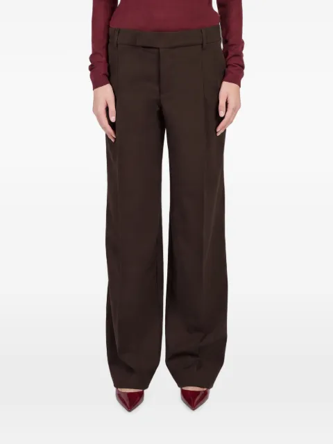 Federica Tosi wide-leg pressed-pleat trousers Brown 30804308