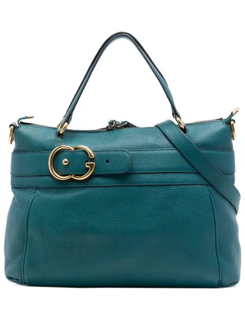 Gucci Pre-Owned 2016-2026 Medium Calfskin Ride Top Handle Bag satchel Blue CH87N6BLD41O9802